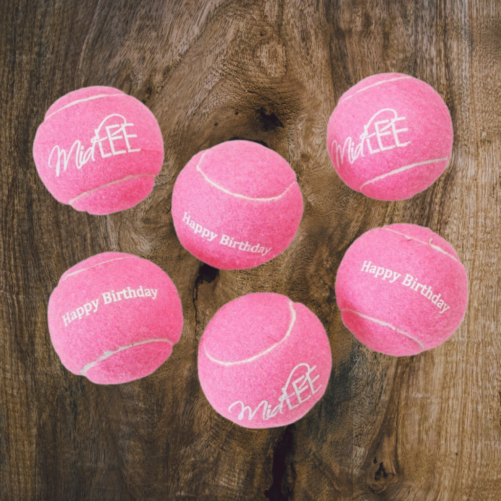 Happy Birthday Tennis Balls - Pink