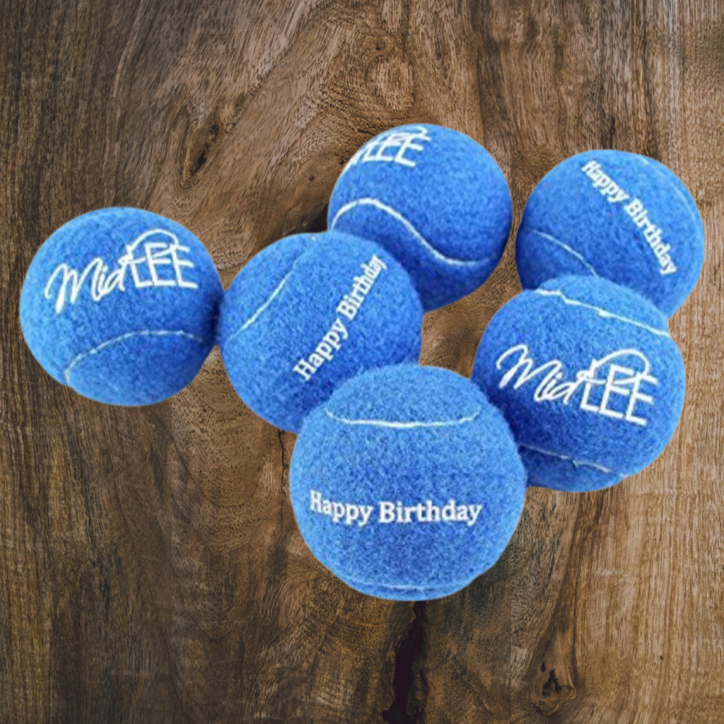 Happy Birthday Tennis Balls - Blue