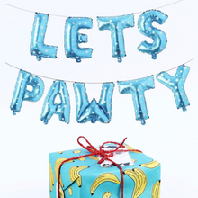 Load image into Gallery viewer, Let’s Pawty Birthday Balloons - Blue
