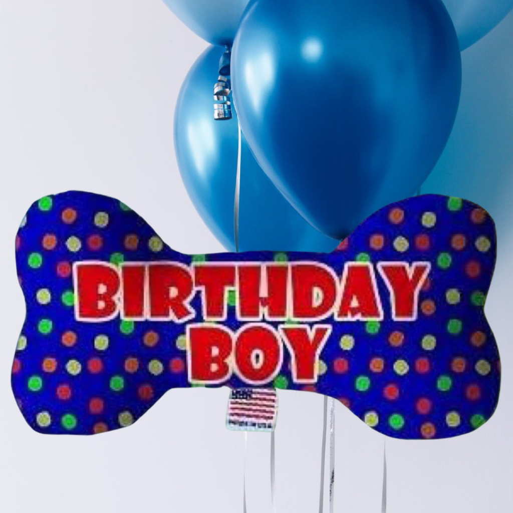 Plush Dog Bone - Birthday Boy