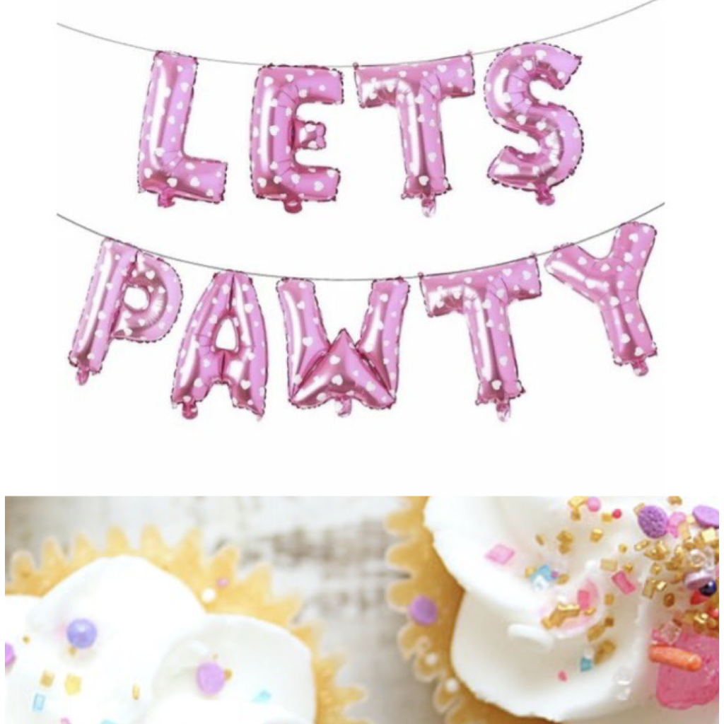Let’s Pawty Birthday Balloons - Pink